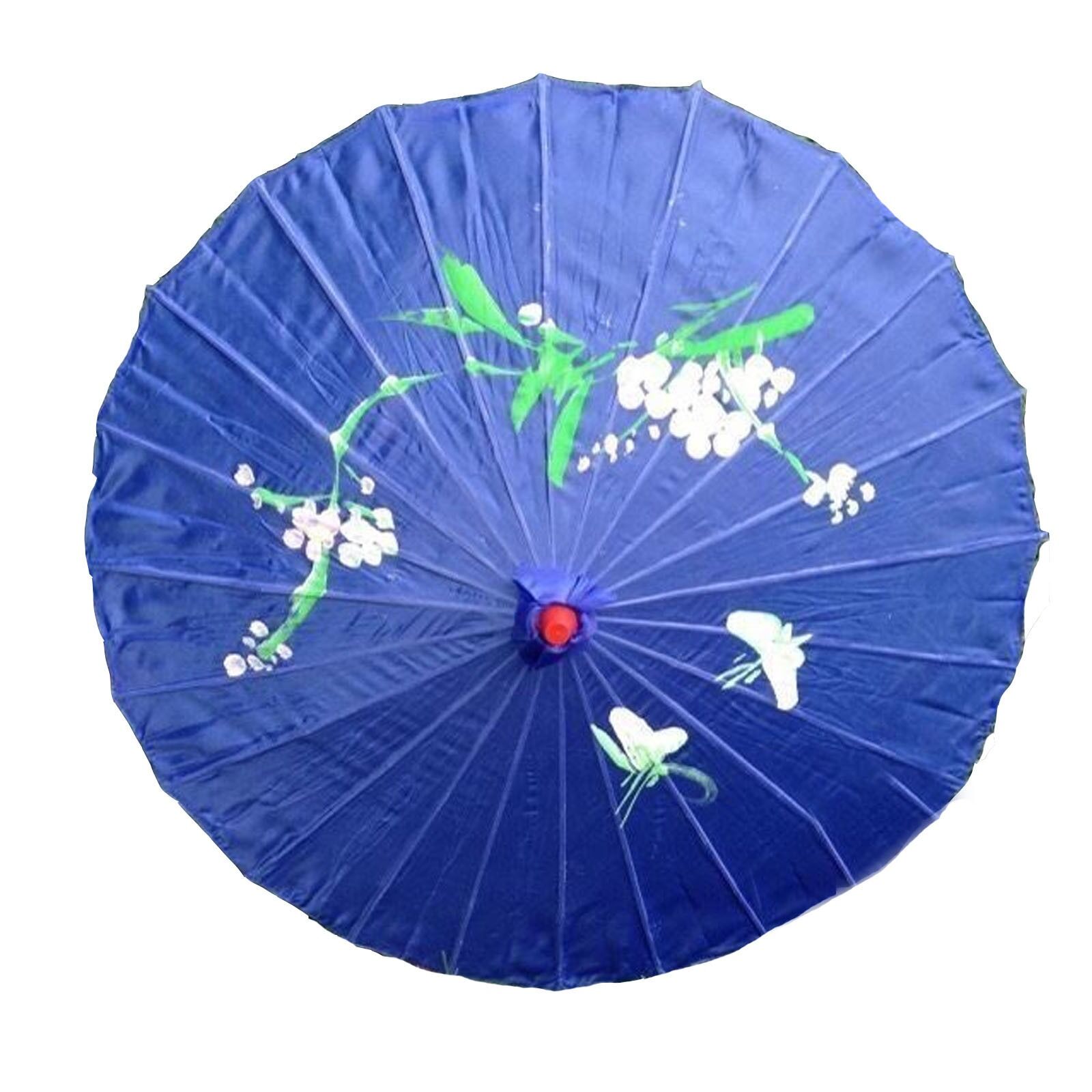 6x PARASOL UMBRELLA Chinese Japanese Bamboo Flower Pattern 80cm Large BULK - Blue