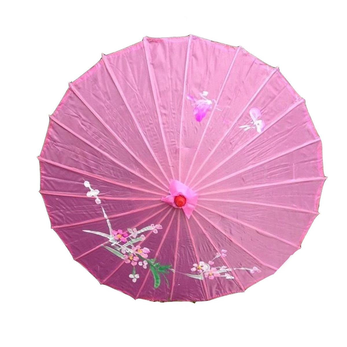 6x PARASOL UMBRELLA Chinese Japanese Bamboo Flower Pattern 80cm Large BULK - Light Pink