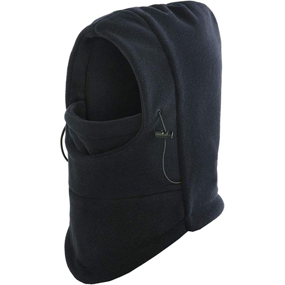 Windproof Thermal Fleece Balaclava Beanie Hat Full Face Mask Ski - Black