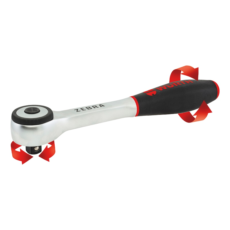 Würth Zebra Reversible Ratchet 1/2 Inch with 360° Rotating Twist Handle