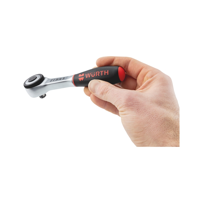Wurth 3/8" Reversible Ratchet Wrench 360° Twist Handle Chrome Vanadium 175mm DIN 3122