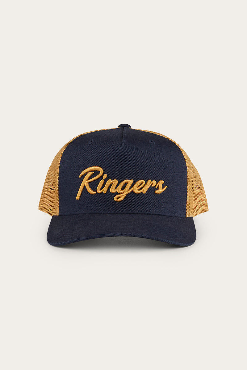 Ringers Western Hackett Trucker Baseball Cap Hat in Navy/Clay
