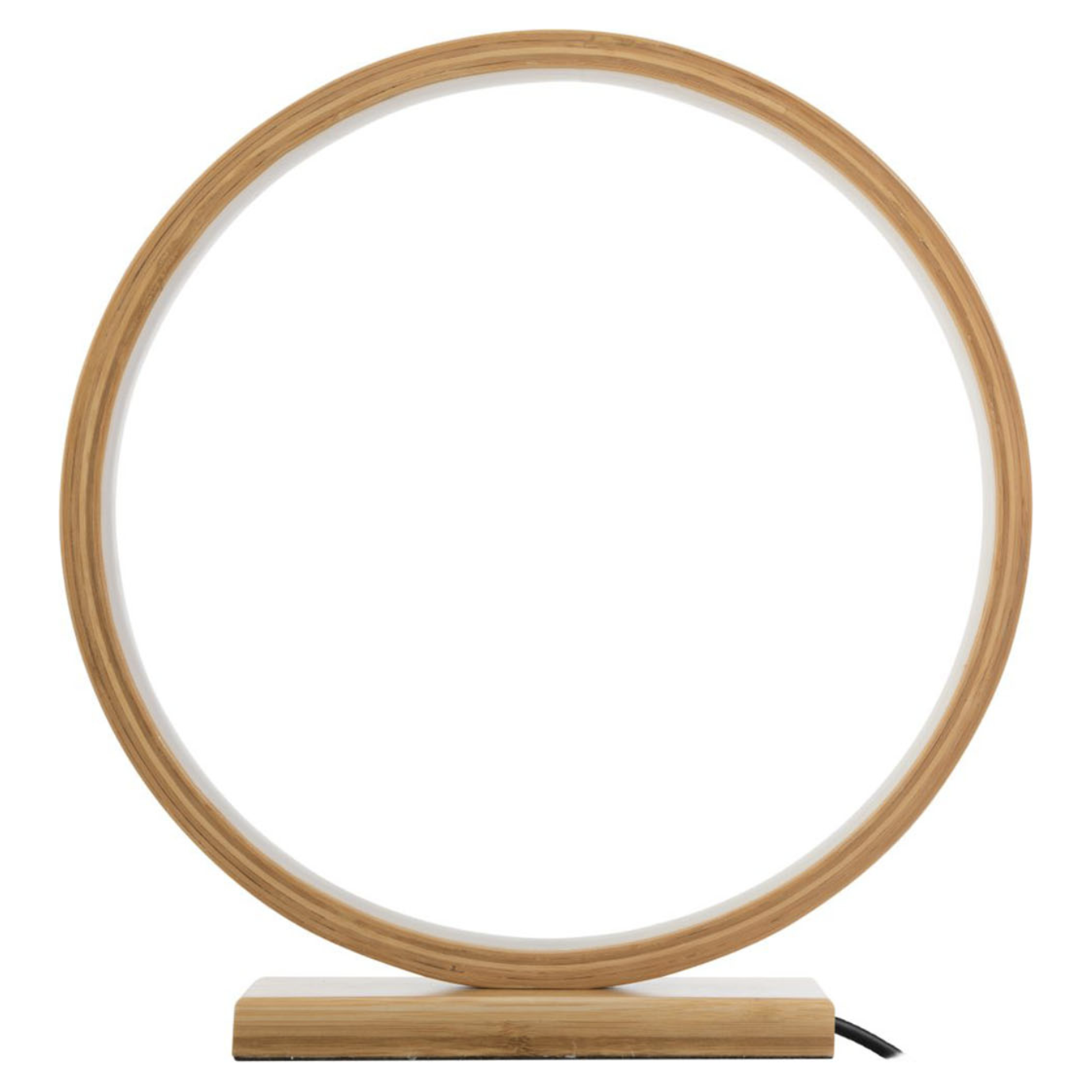 Bamboo Single Ring LED Lamp Light Modern Scandi Minimalistic - Natural