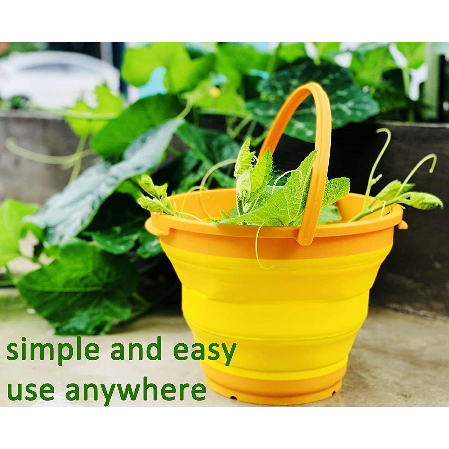 7 Litre Foldable Collapsible Silicone Bucket for Home/Hiking/Camping/Fishing - Green