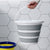 10 Litre Foldable Collapsible Bucket Silicone for Home/Hiking/Camping/Fishing - Grey/White
