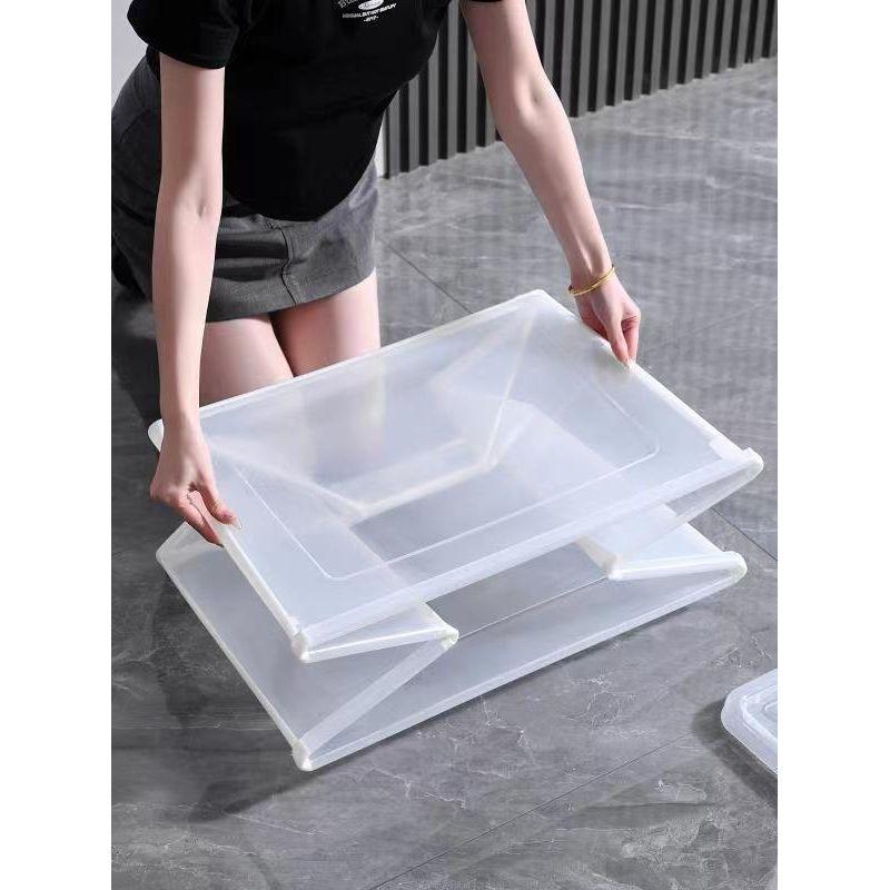 57 Litre Collapsible Modular Clear Foldable Storage Box with Lid Plastic Tub