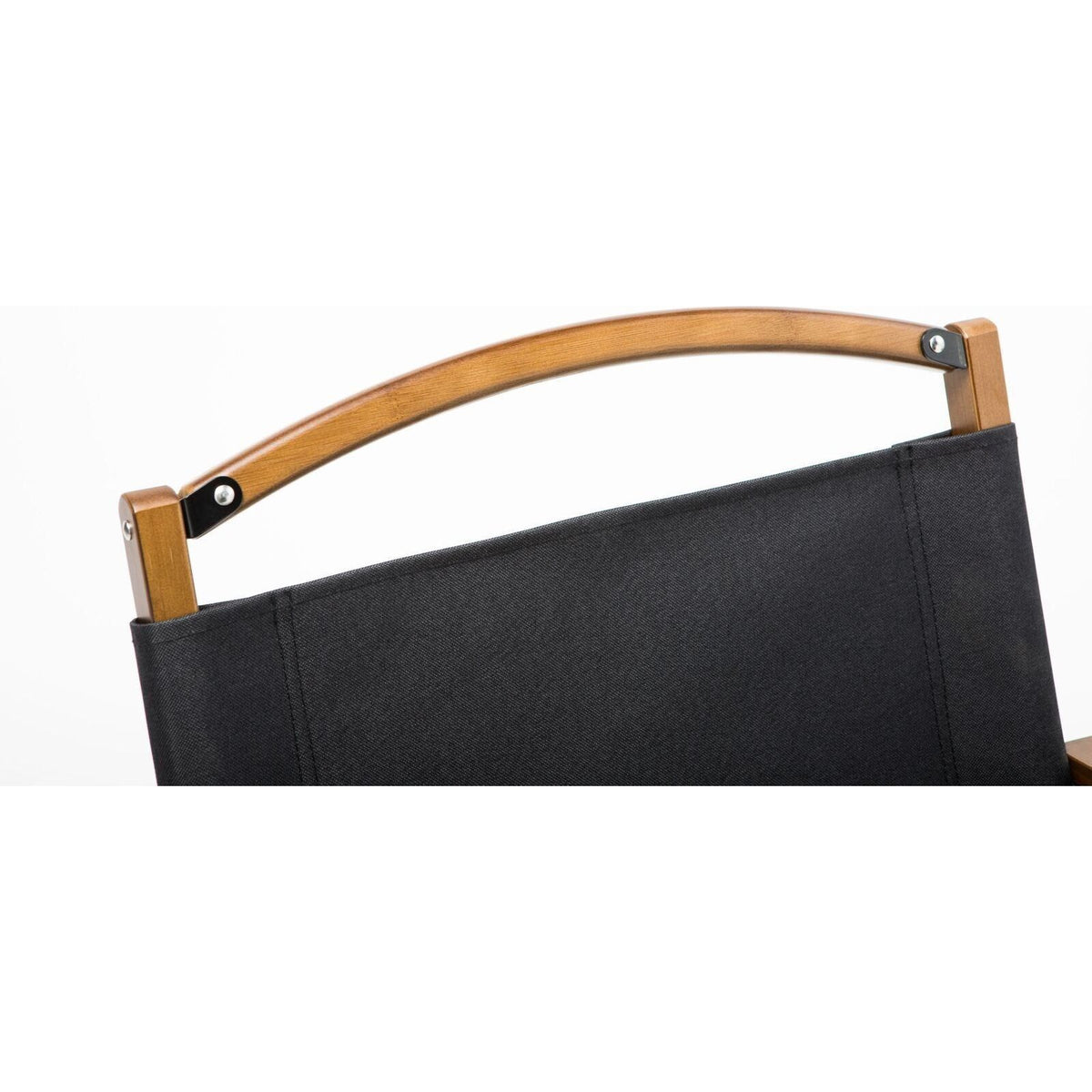 2x Bamboo Canvas Foldable Outdoor Camping Chair Wooden Travel Picnic Park - Black