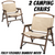 2x Bamboo Foldable Outdoor Camping Chair Wooden Travel Picnic Park Folding - Khaki/Beige