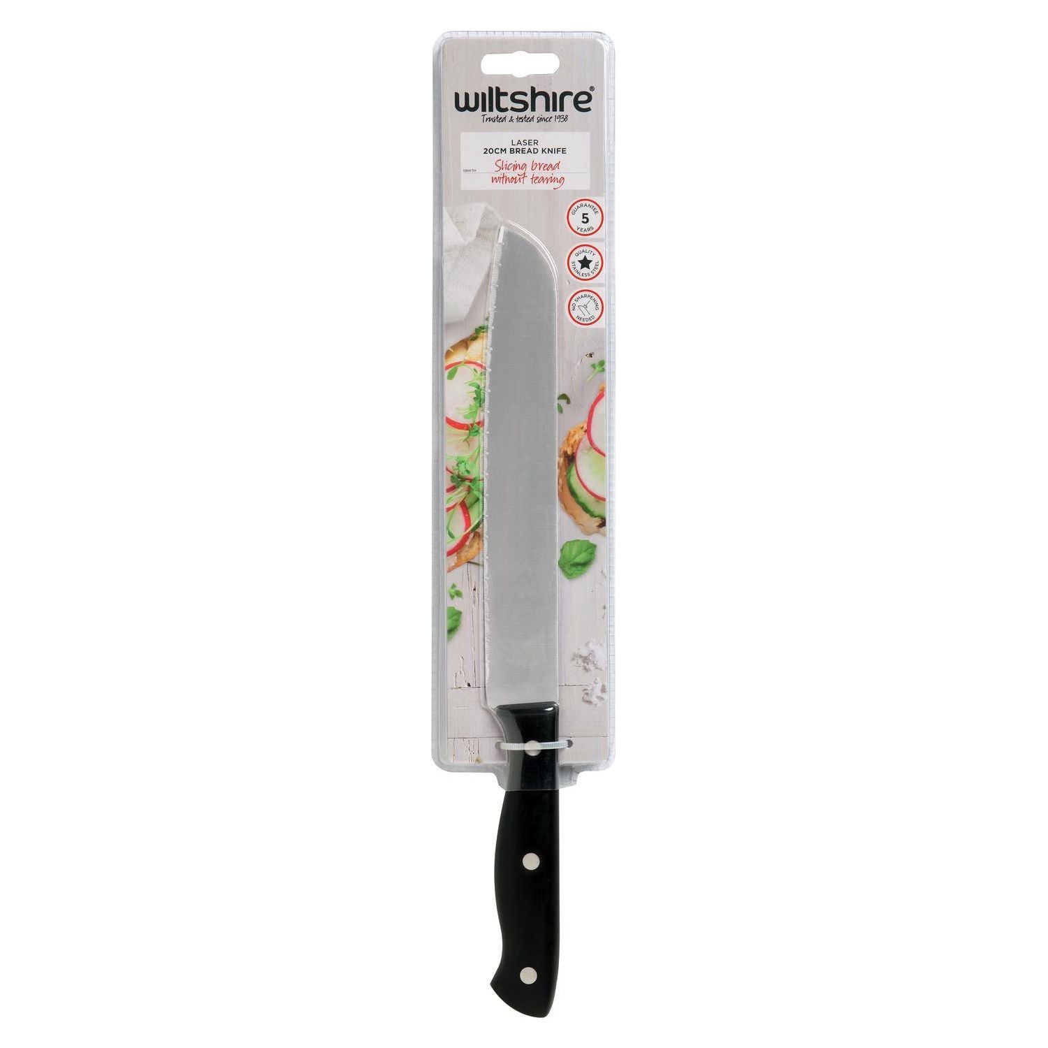 Wiltshire Stainless Steel Laser Bread Knife - 20cm