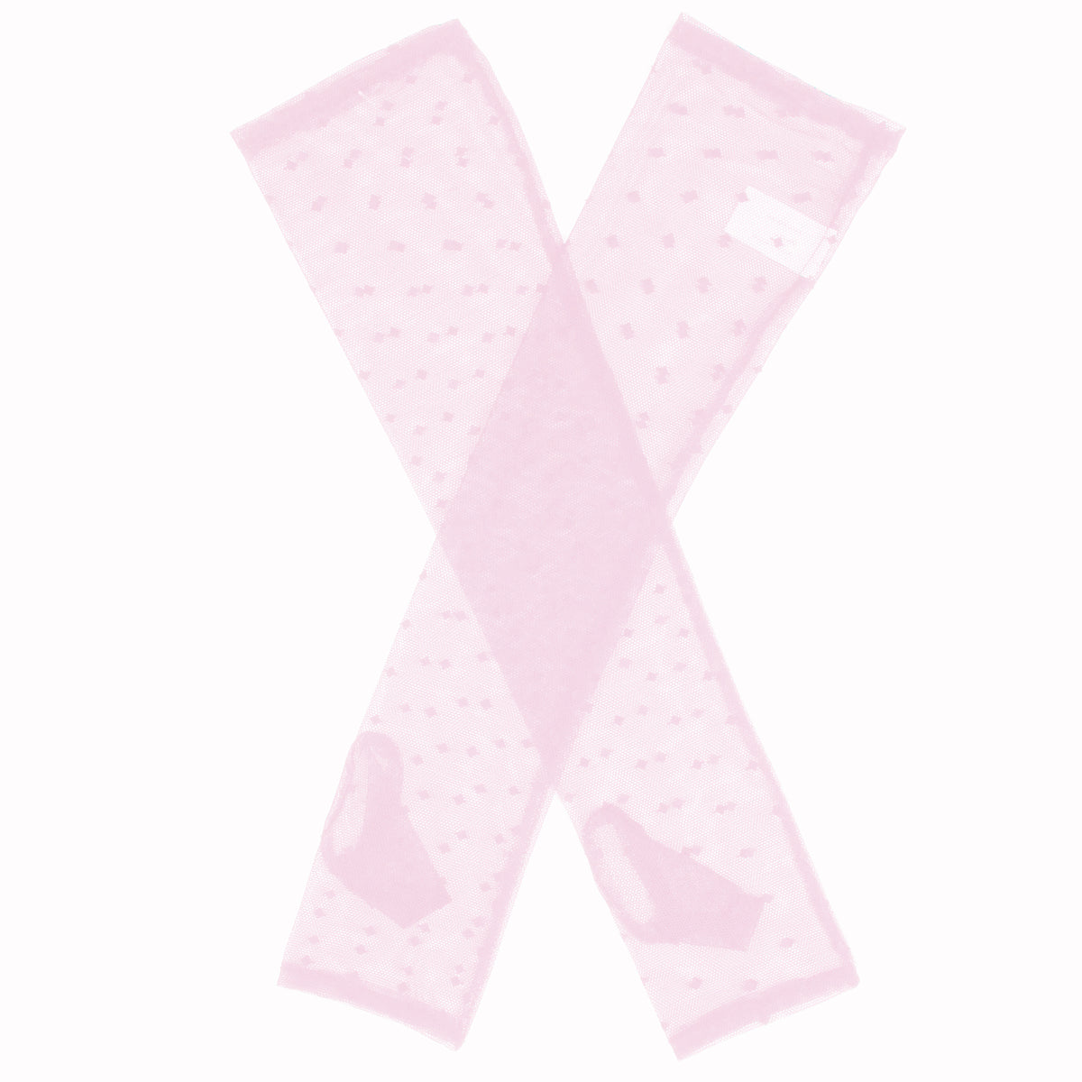 Dents Womens Long Tulle Flock Dot Fingerless Mittens Gloves - Pink
