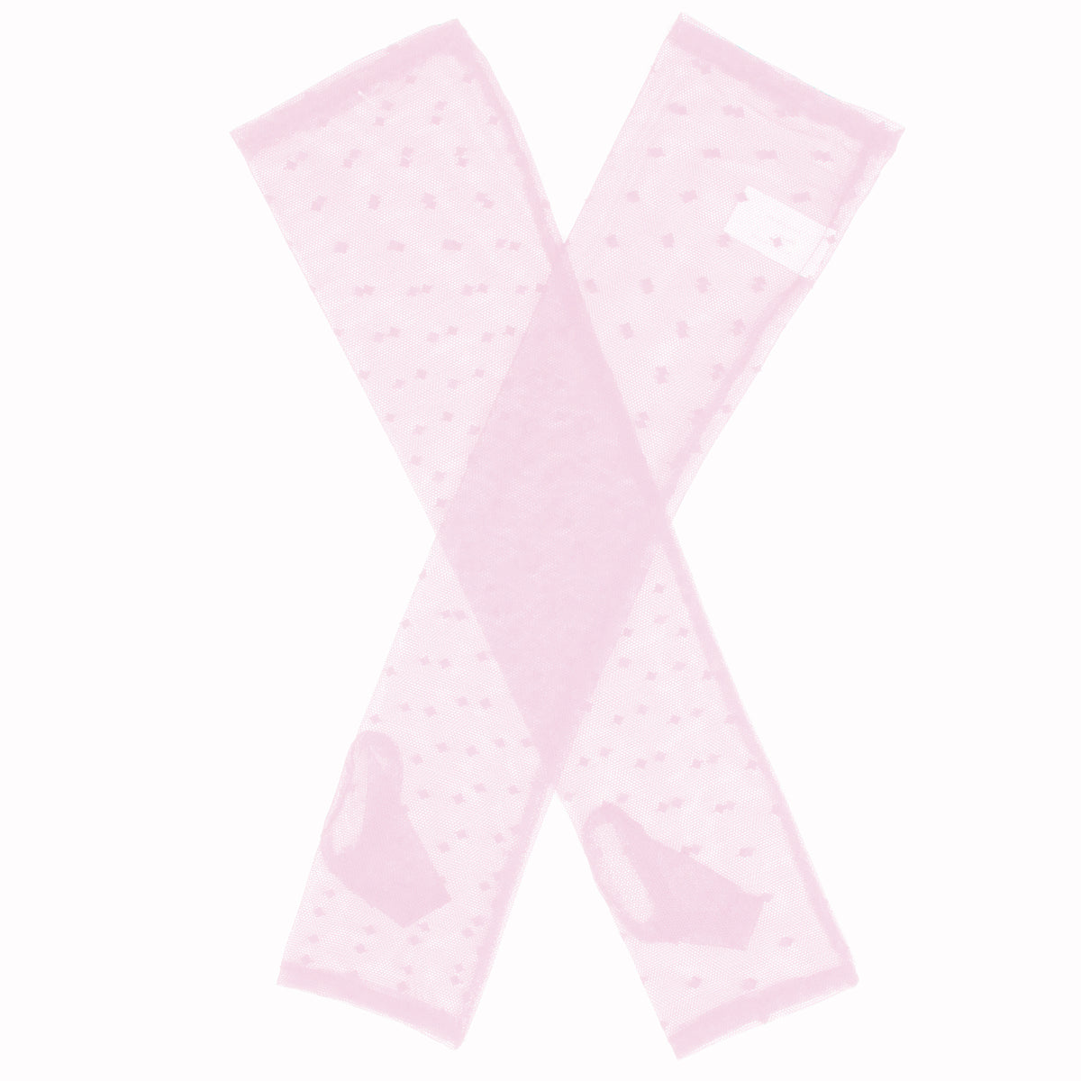 Dents Womens Long Tulle Flock Dot Fingerless Mittens Gloves - Pink