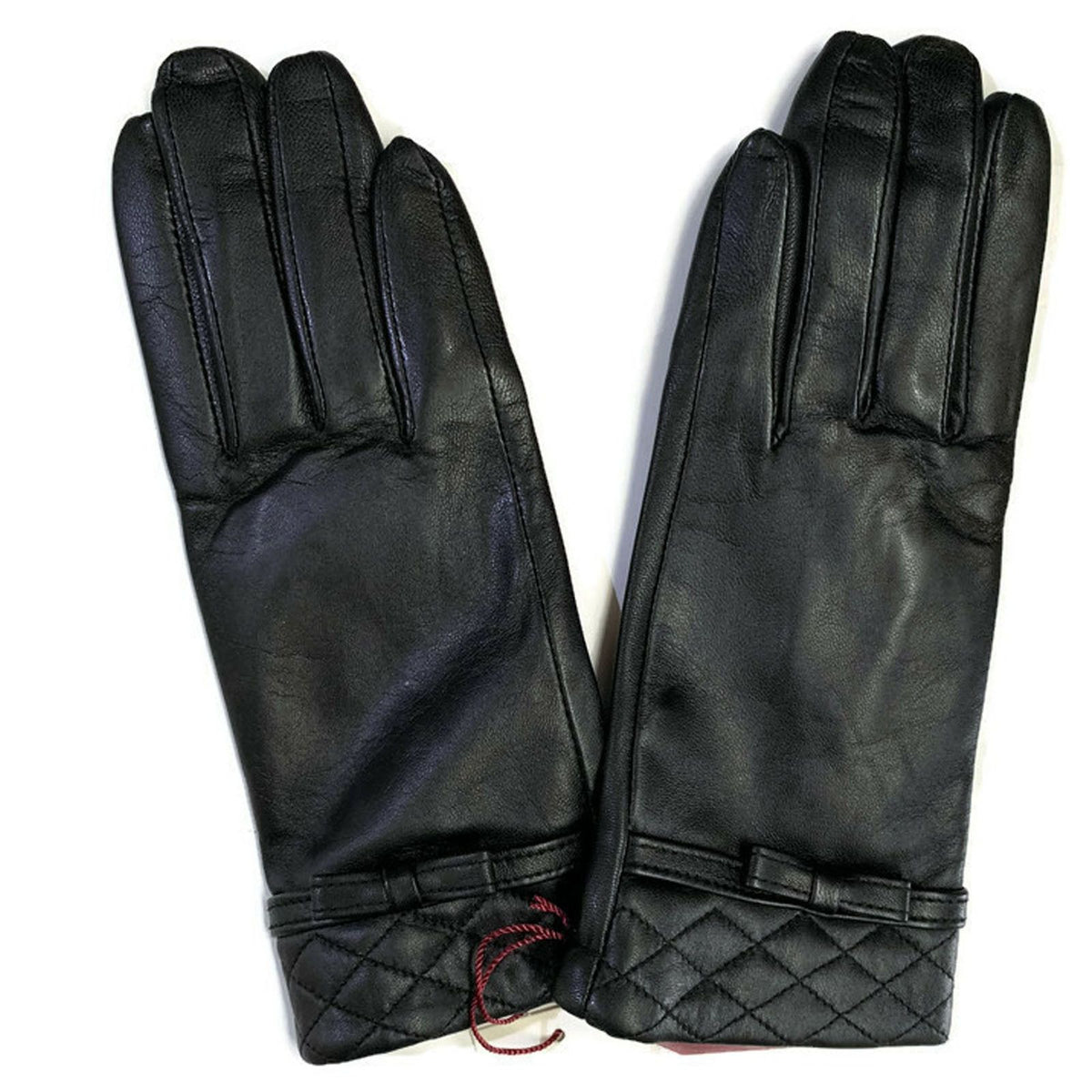 Dents Womens Kitty Sheepskin Genuine Leather Gloves Warm Winter Classic Ladies - Black