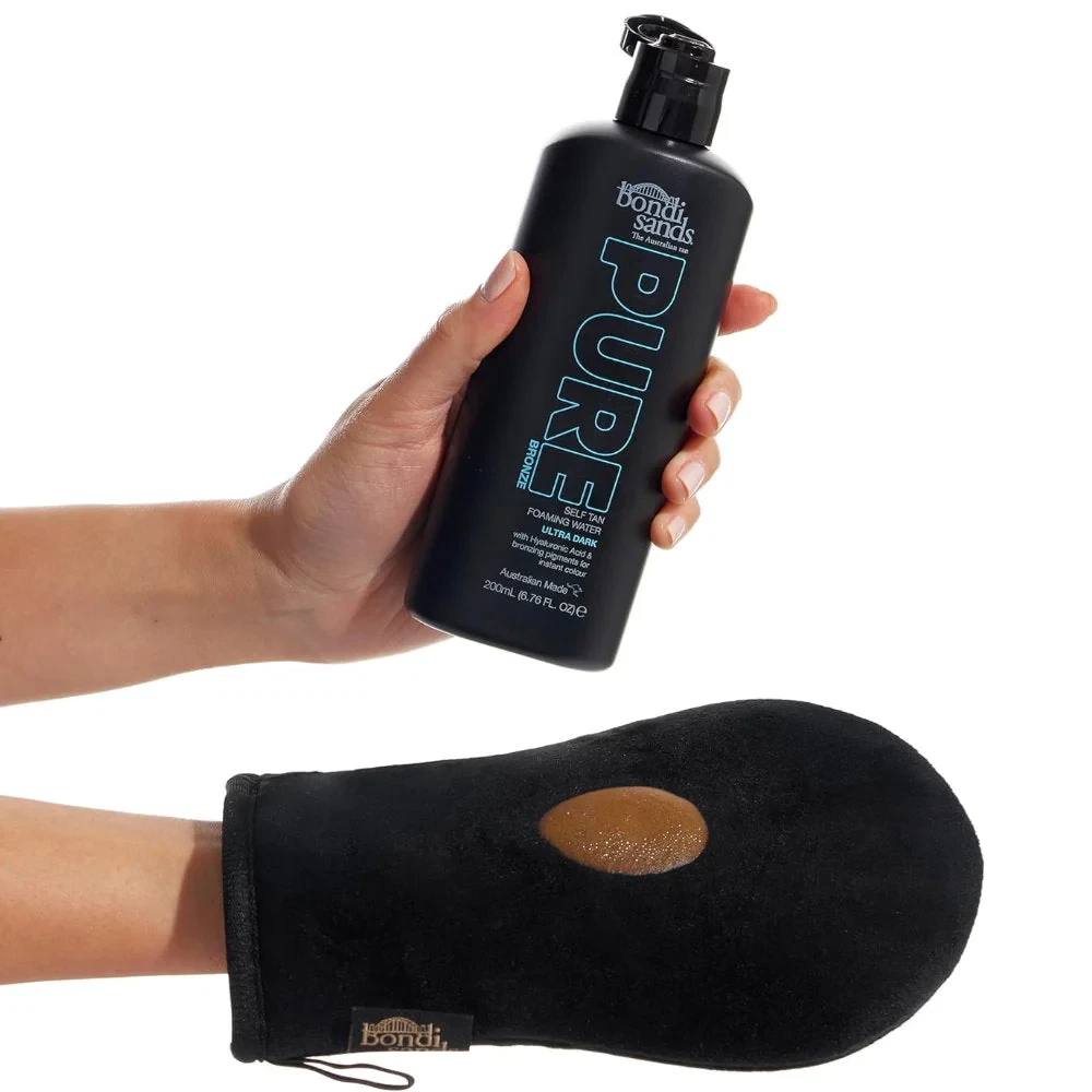 3x Bondi Sands 200ml Pure Bronze Self Tan Tanning Foaming Water Ultra Dark