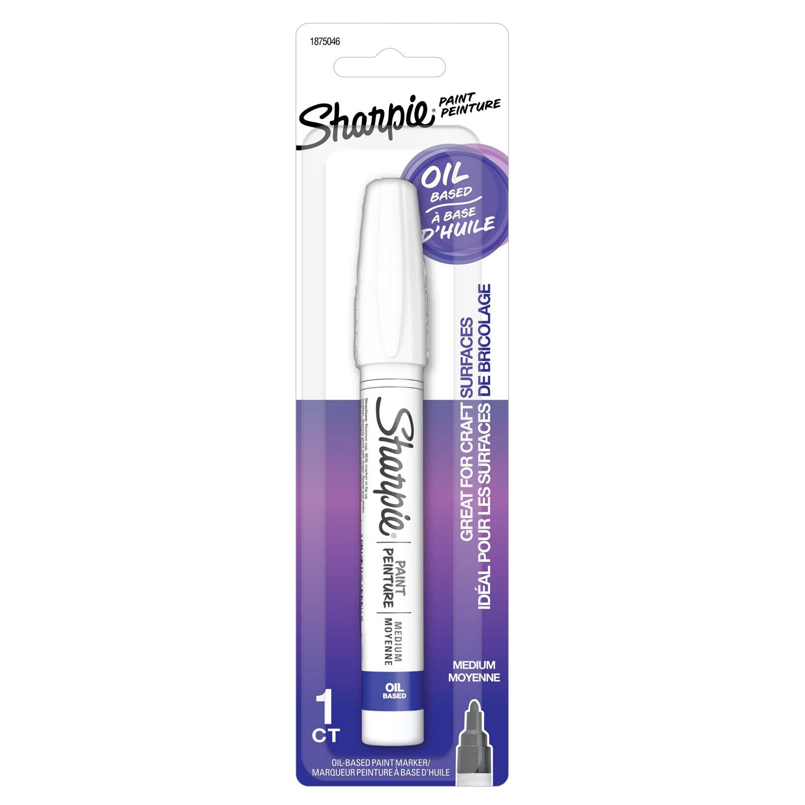 6x Sharpie Oil-Based Paint Markers in White Medium Point