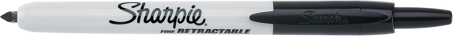 6x Sharpie Fine Point Retractable Permanent Markers - Black
