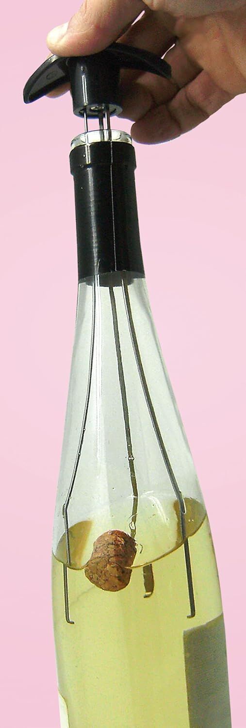 Vin Bouquet Cork Extractor Lifter Wine Bottle in Black/Silver