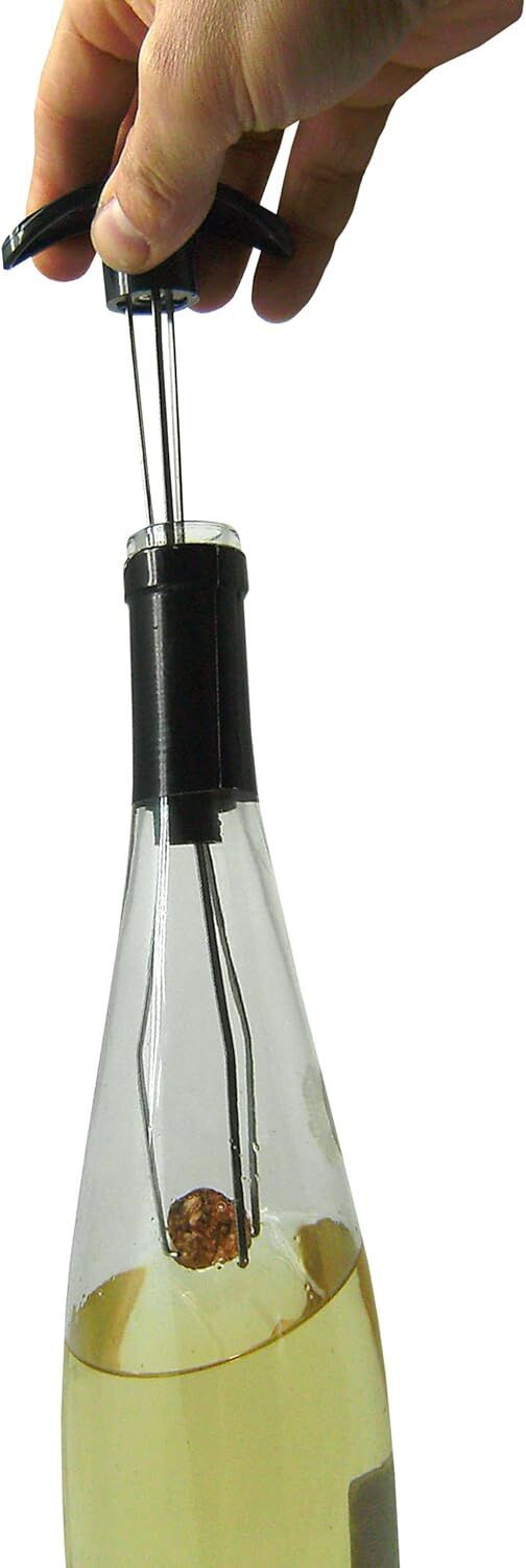 Vin Bouquet Cork Extractor Lifter Wine Bottle in Black/Silver