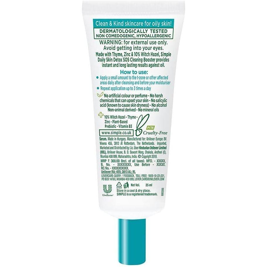 3x Simple 25ml SOS Clearing Booster Long Lasting Shine & Blemish Control