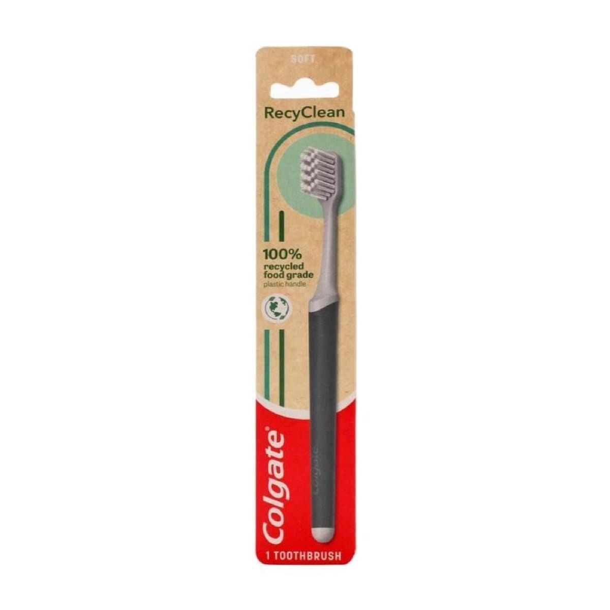 6x Colgate Toothbrush 100% Recycled Food Grade Plastic Handle Soft Bristles