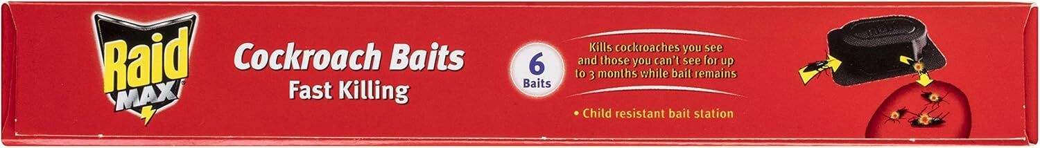 RAID 6x Baits Cockroach Baits Max Child Resistant Bait Station