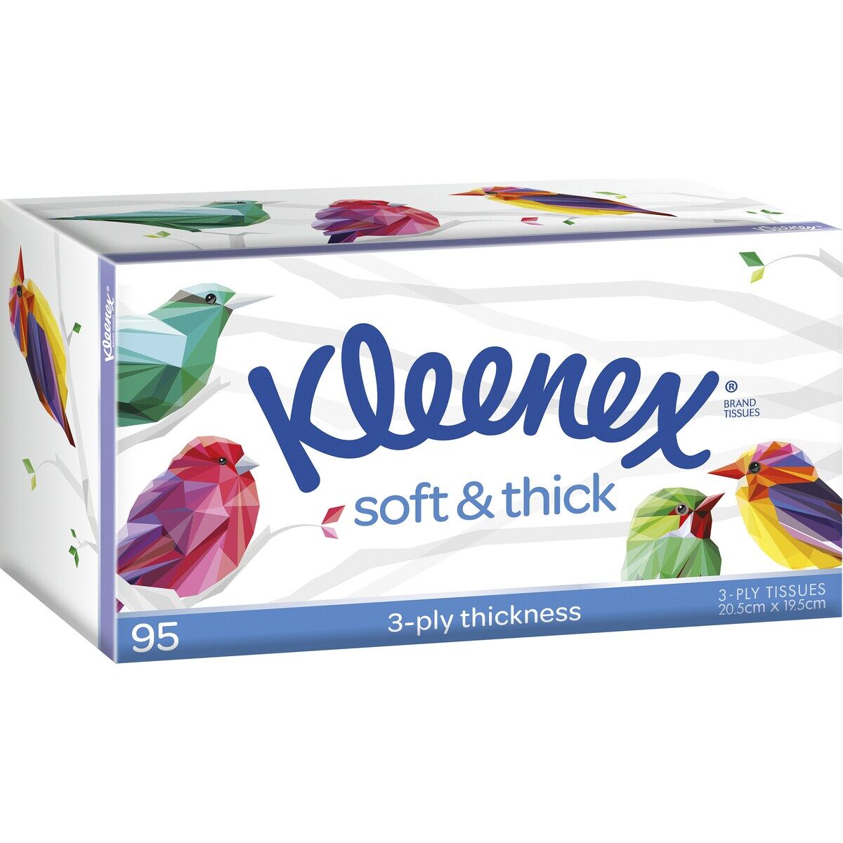 Kleenex Soft &amp; Thick 3 Ply Facial Tissues 1 Pack of 95