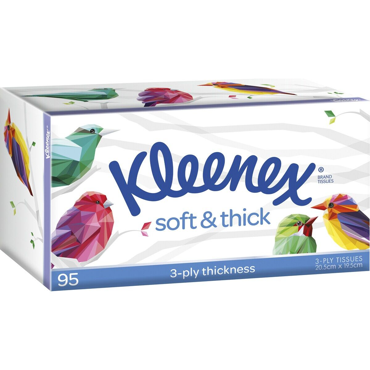 Kleenex Soft & Thick 3 Ply Facial Tissues 1 Pack of 95