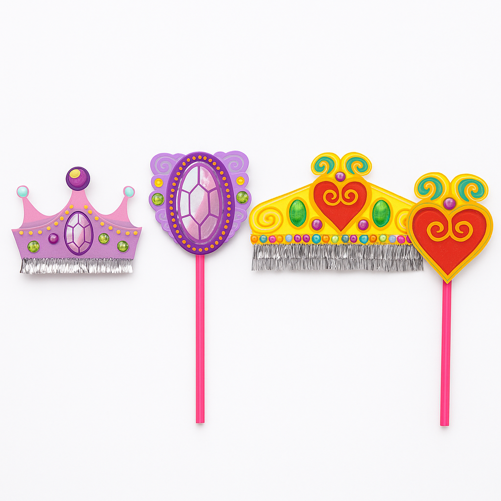 2-Pack Crown &amp; Wand Set Tiara for Costume and Dress Ups