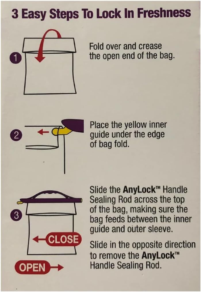 ANYLOCK Handle Sealing Rod 285mm Sealers Reusable Clip Lock - Small