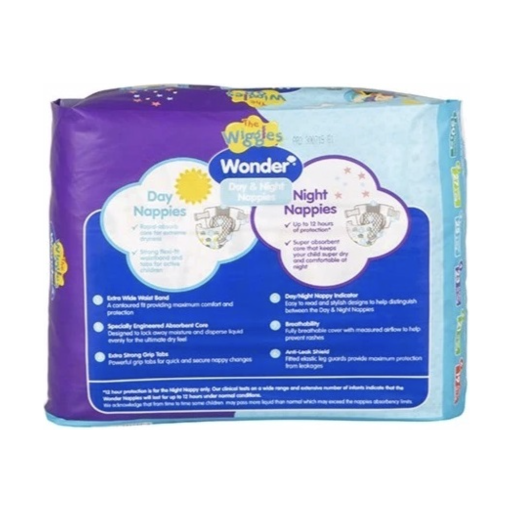 Wonder Pk25 the Wiggles Day & Night Nappies Diapers Crawler 6 - 11 Kg Size 3
