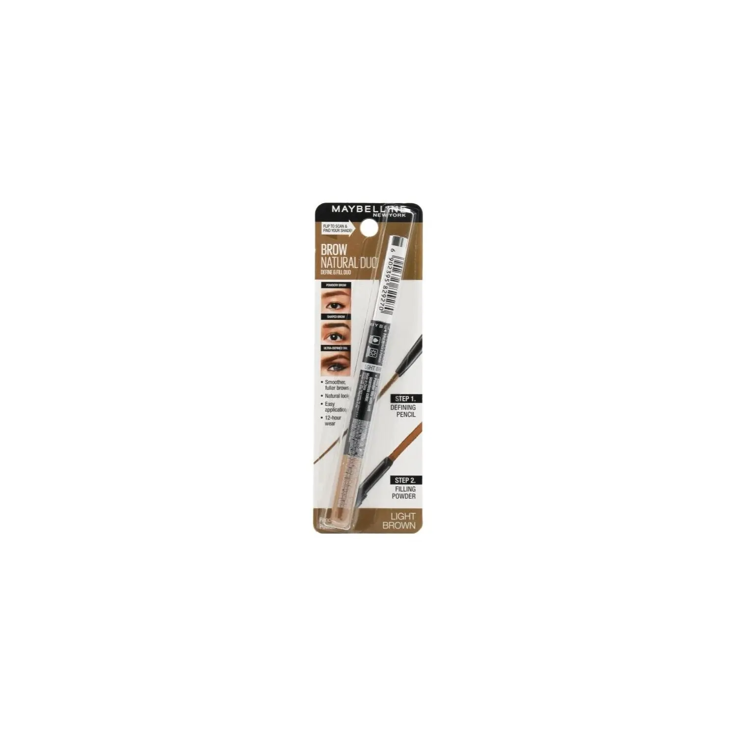 Maybelline 20g Brow Natural Duo Eyebrow Liner - Light Brown