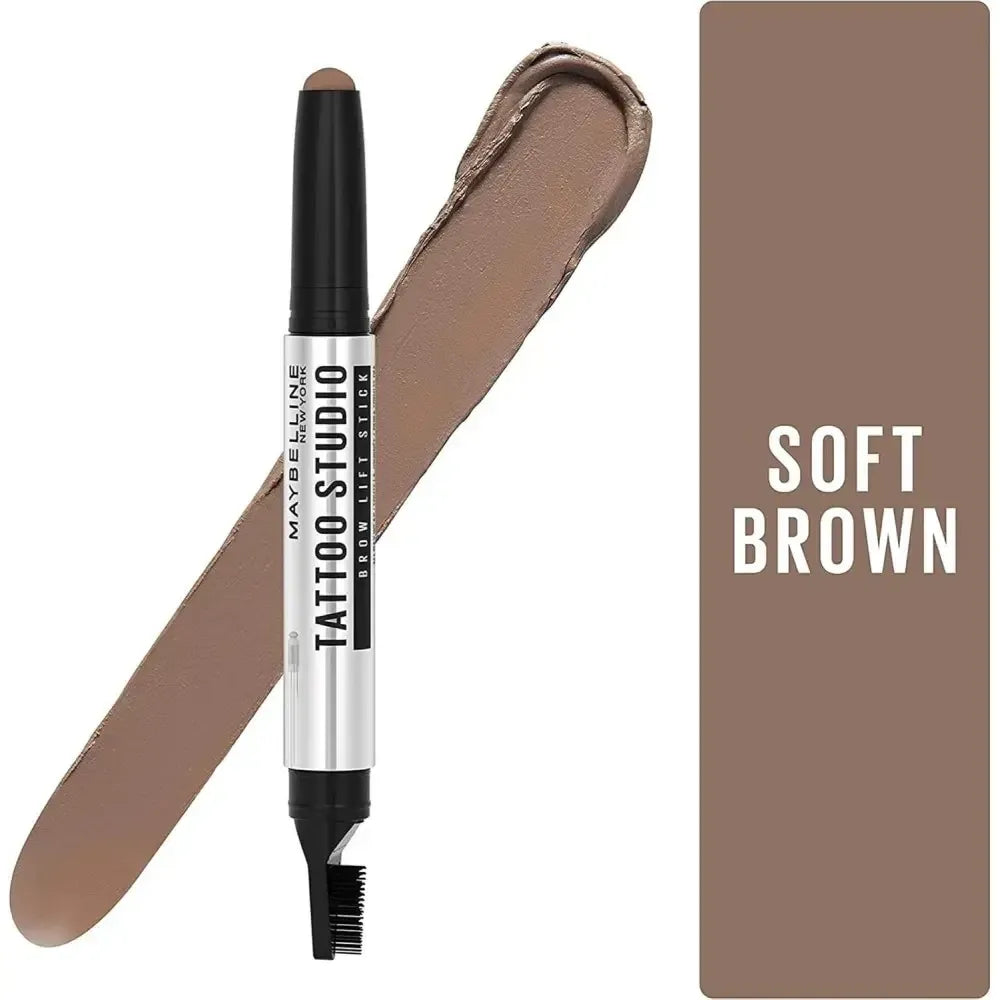 2x Maybelline Tattoo Studio 1.1g Brow Lift Stick Eyebrow Liner - 255 Soft Brown