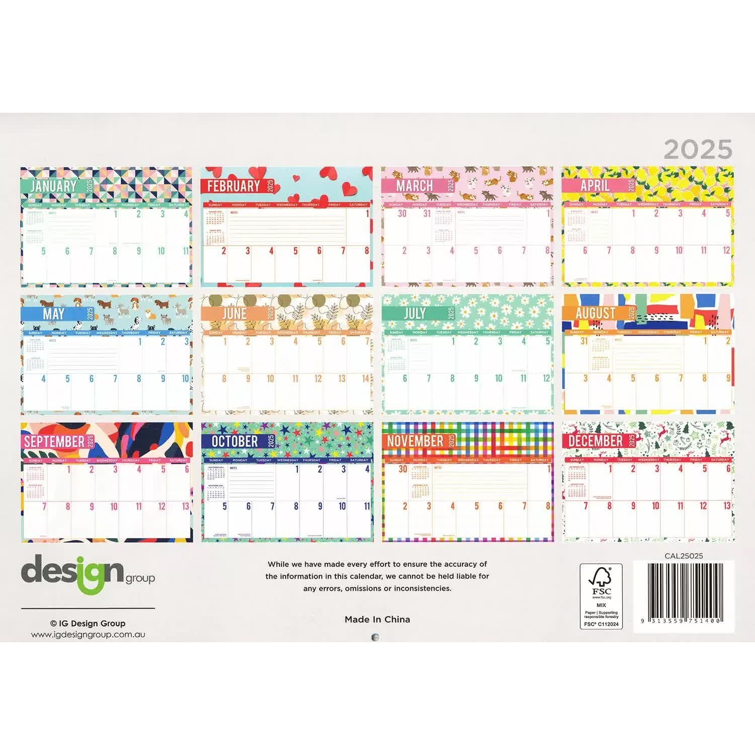 2025 Calendar Rectangle Wall Calendar 14 Months Hanging Planner Souvenir Gift