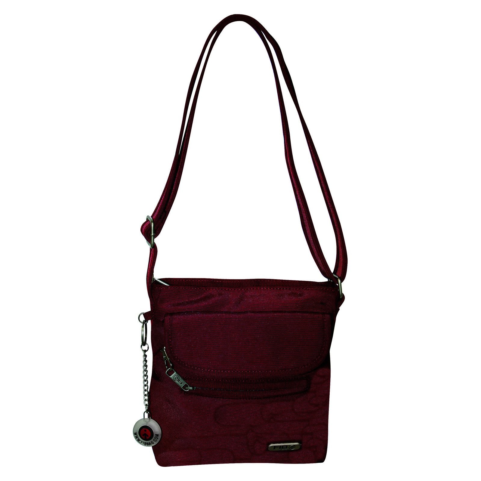FIB Mens Crossbody Bag Shoulder Strap Satchel Travel Wallet - Burgundy