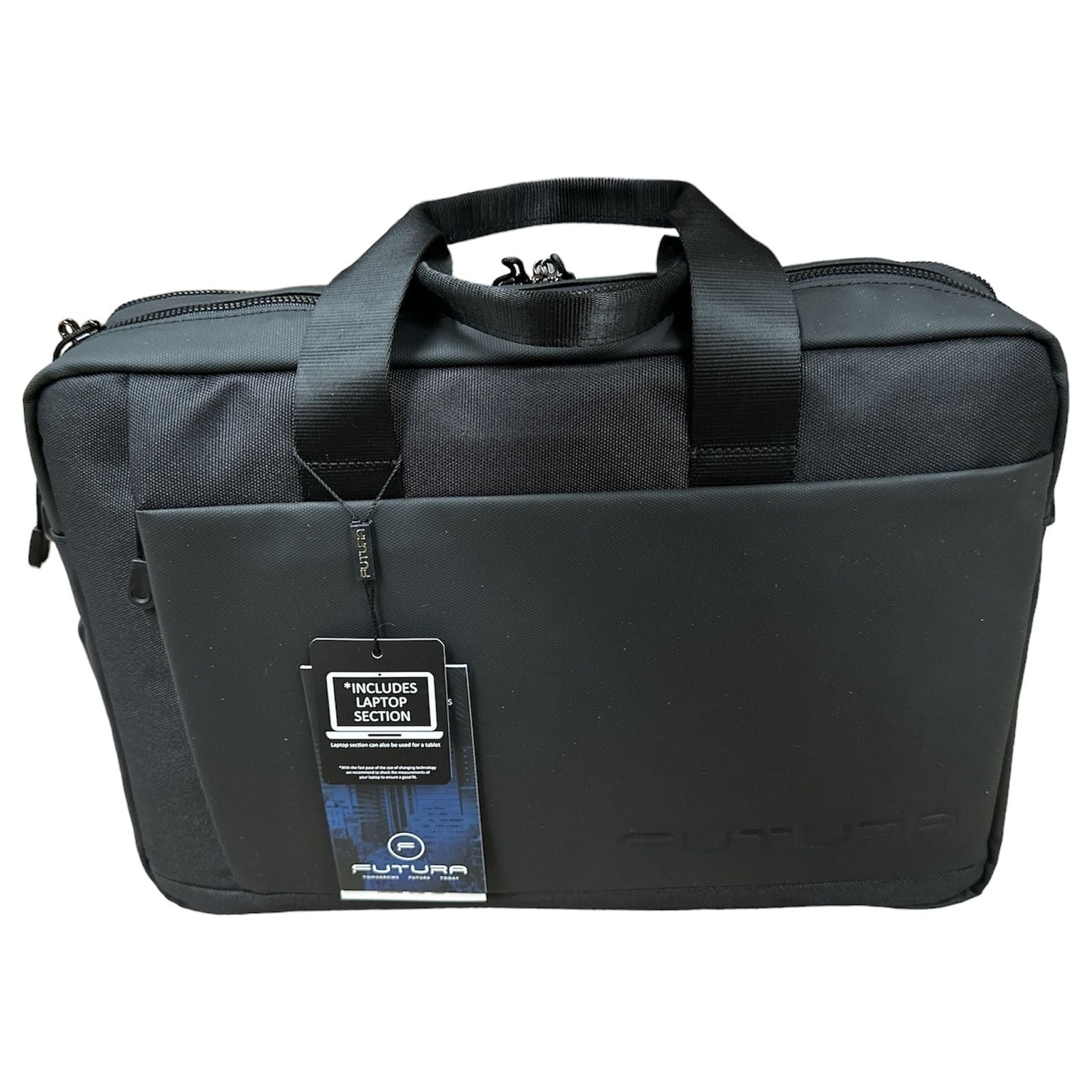15" Futura Laptop Computer Bag Travel Work Messenger Bag w/USB Port - Black