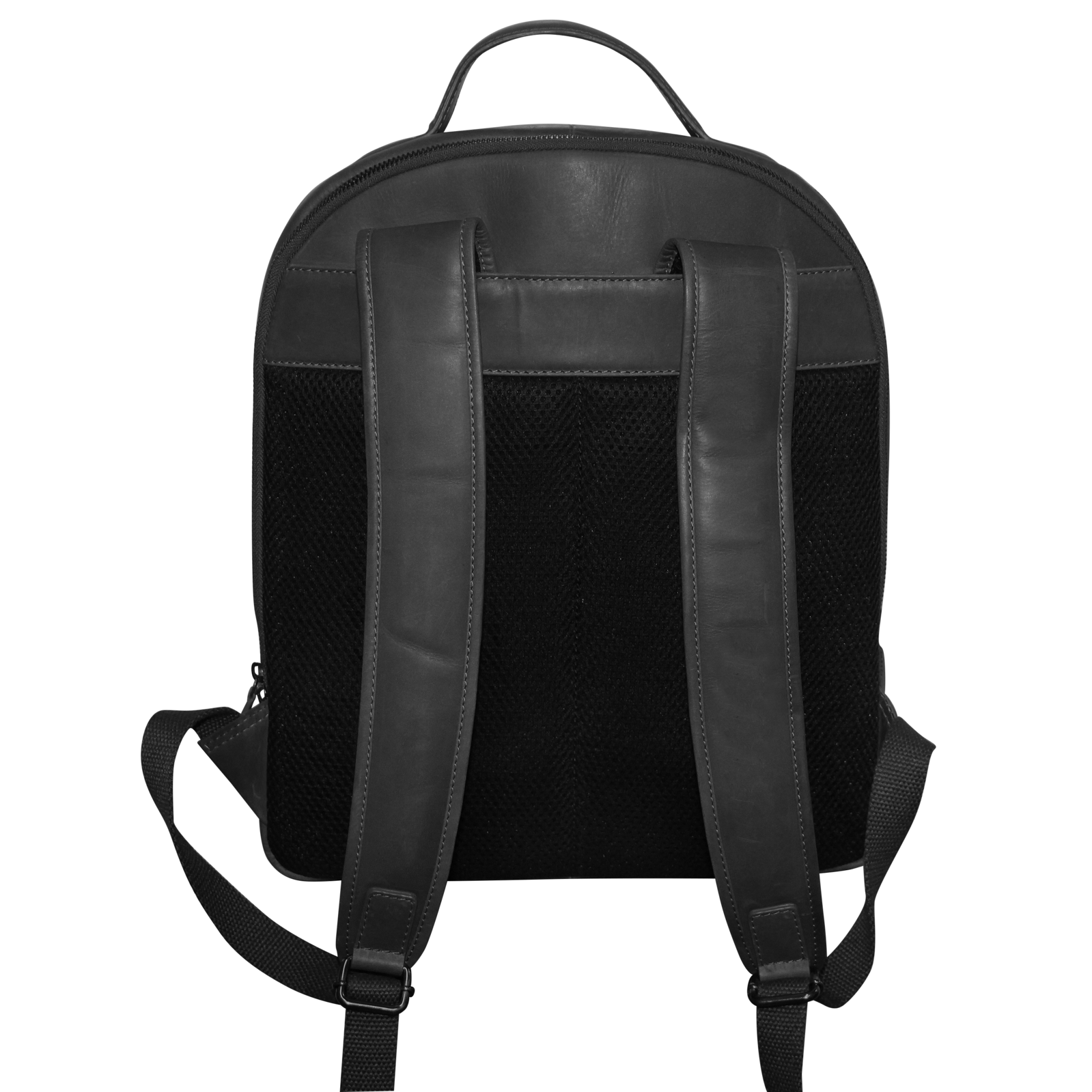 Futura Mens Leather Laptop Backpack School Shoulder Bag Front Pocket - Black