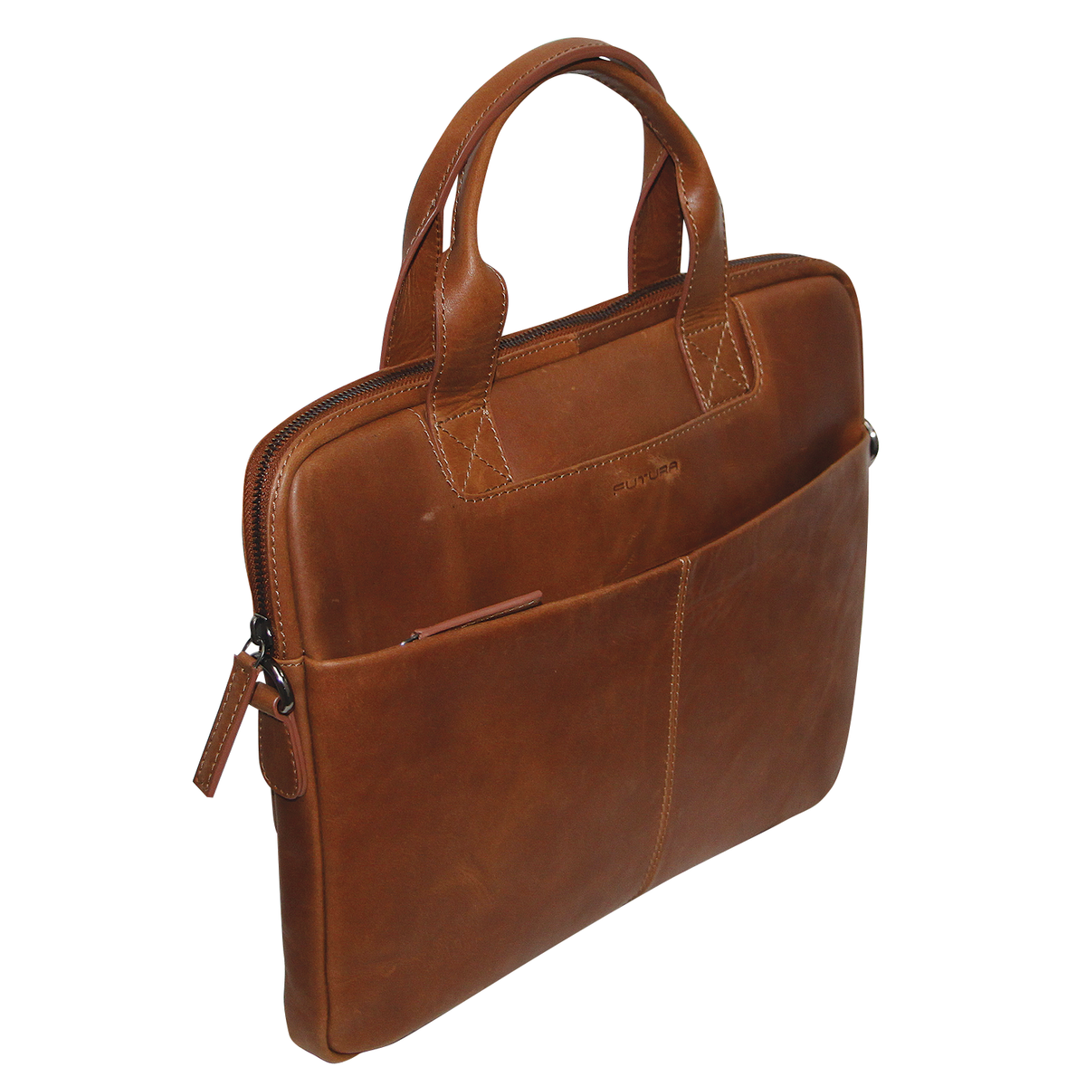 Futura Mens Slimline Laptop Bag Satchel Handbag Handles College - Brown
