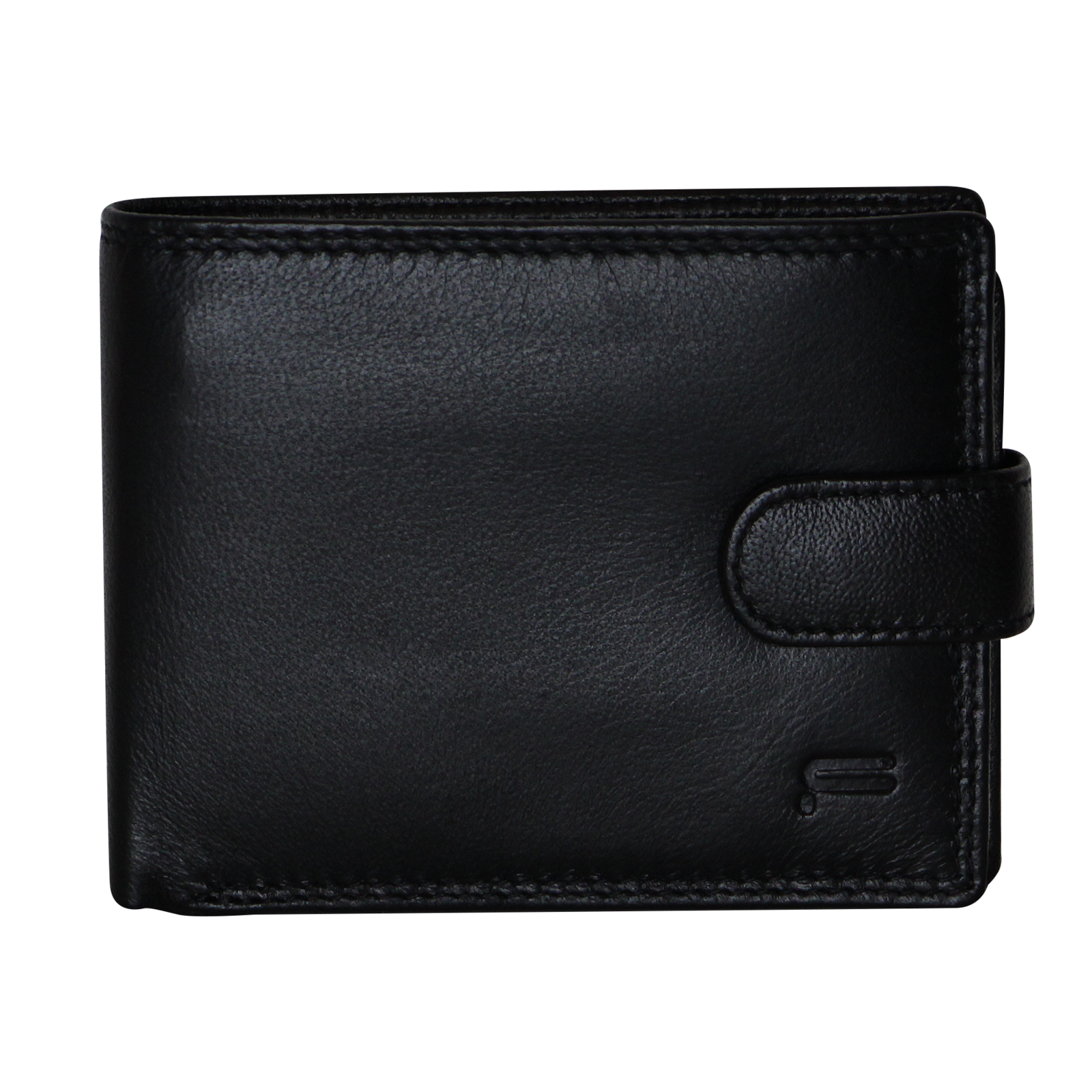 Futura Mens RFID Leather Coin Fold Over Wallet - Black