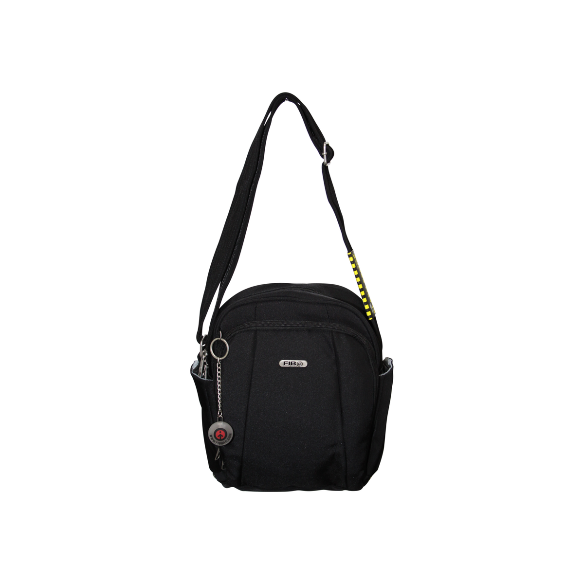 FIB Mens Tablet Crossover Bag Shoulder Strap Travel Wallet - Black