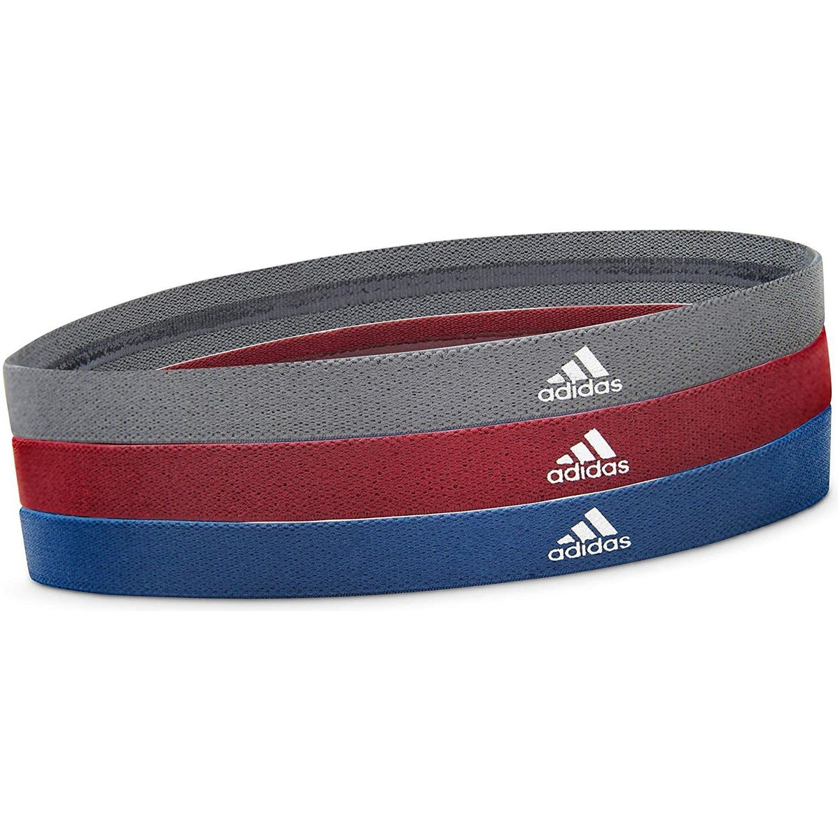 3pcs Adidas Sports Headband Hair Bands Gym Training Fitness Yoga - Grey/Blue/Burgundy