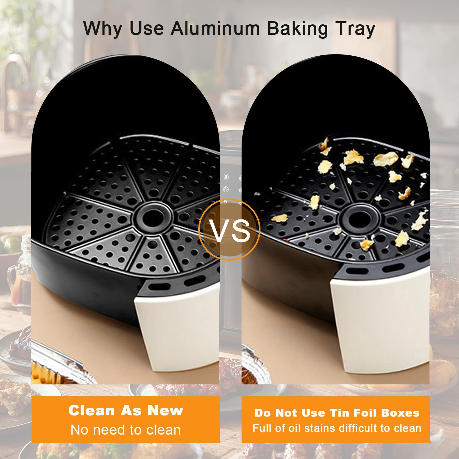 120x Aluminium Square Baking Trays Disposable - Suits Air Frying 20x20x4.5cm