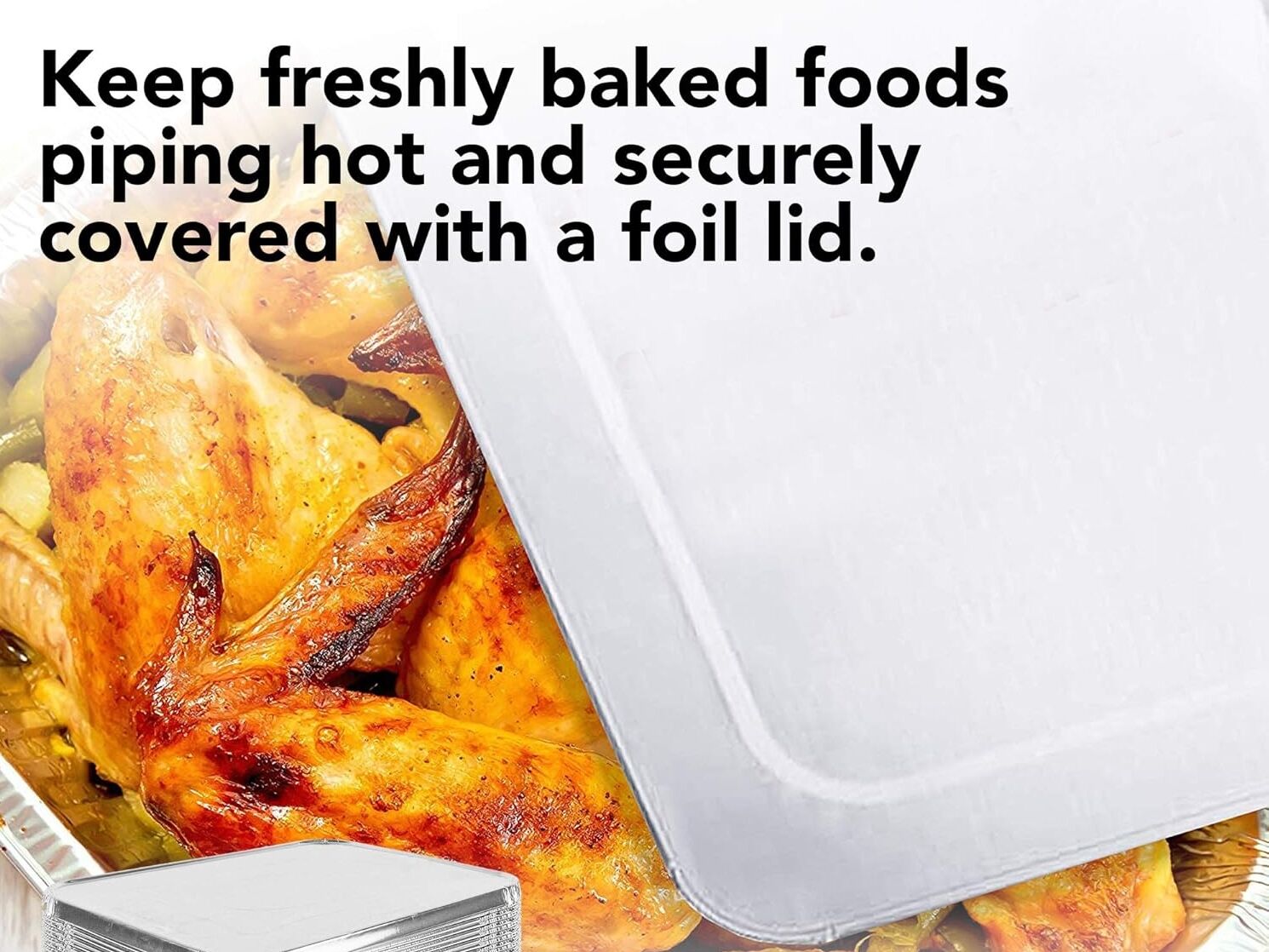 20x Aluminium Disposable Foil Food Container Trays Pans w/ Lids Covers Bulk 22x15x4.5cm