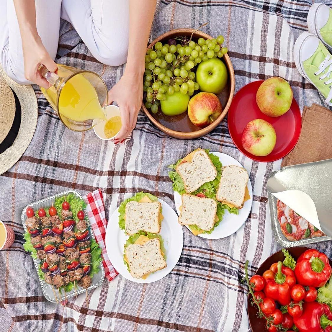 144x Aluminium Disposable Foil Food Container Trays Pans w/ Lids Covers Bulk 22cm*15cm*4.5cm