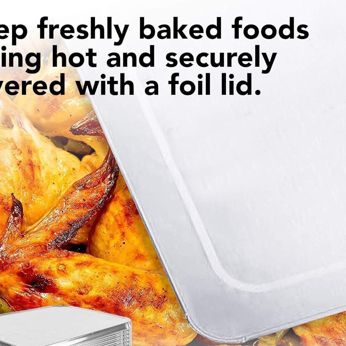 240x Aluminium Disposable Foil Food Container Trays Pans w/ Lids Covers Bulk  24cm*18cm*6cm