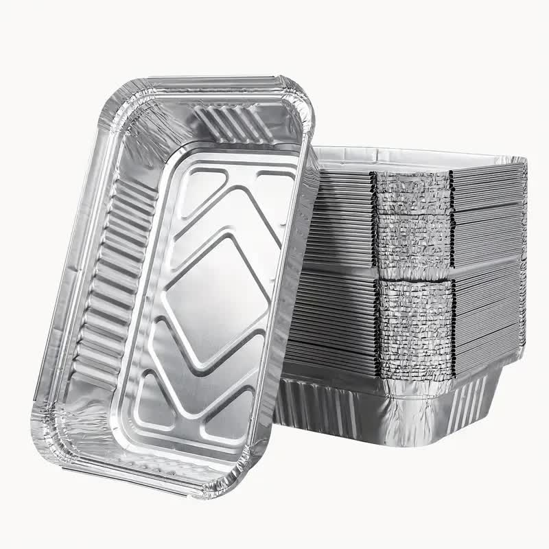 144x Aluminium Disposable Foil Food Container Trays Pans Baking Roast Bulk 32x26x5.5cm