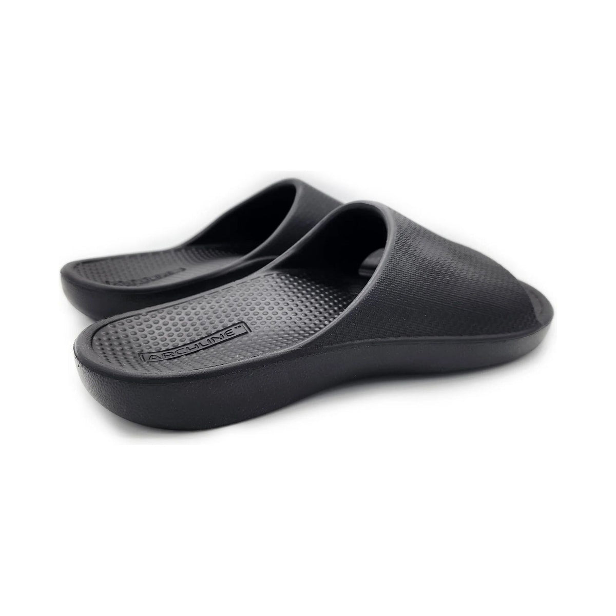 Archline Rebound Orthotic Slides Flip Flop Thongs Slip On Arch Support - Black - Euro 40