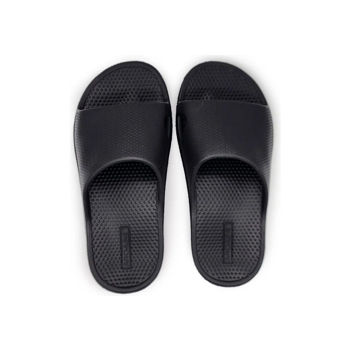 Archline Rebound Orthotic Slides Flip Flop Thongs Slip On Arch Support - Black - Euro 45
