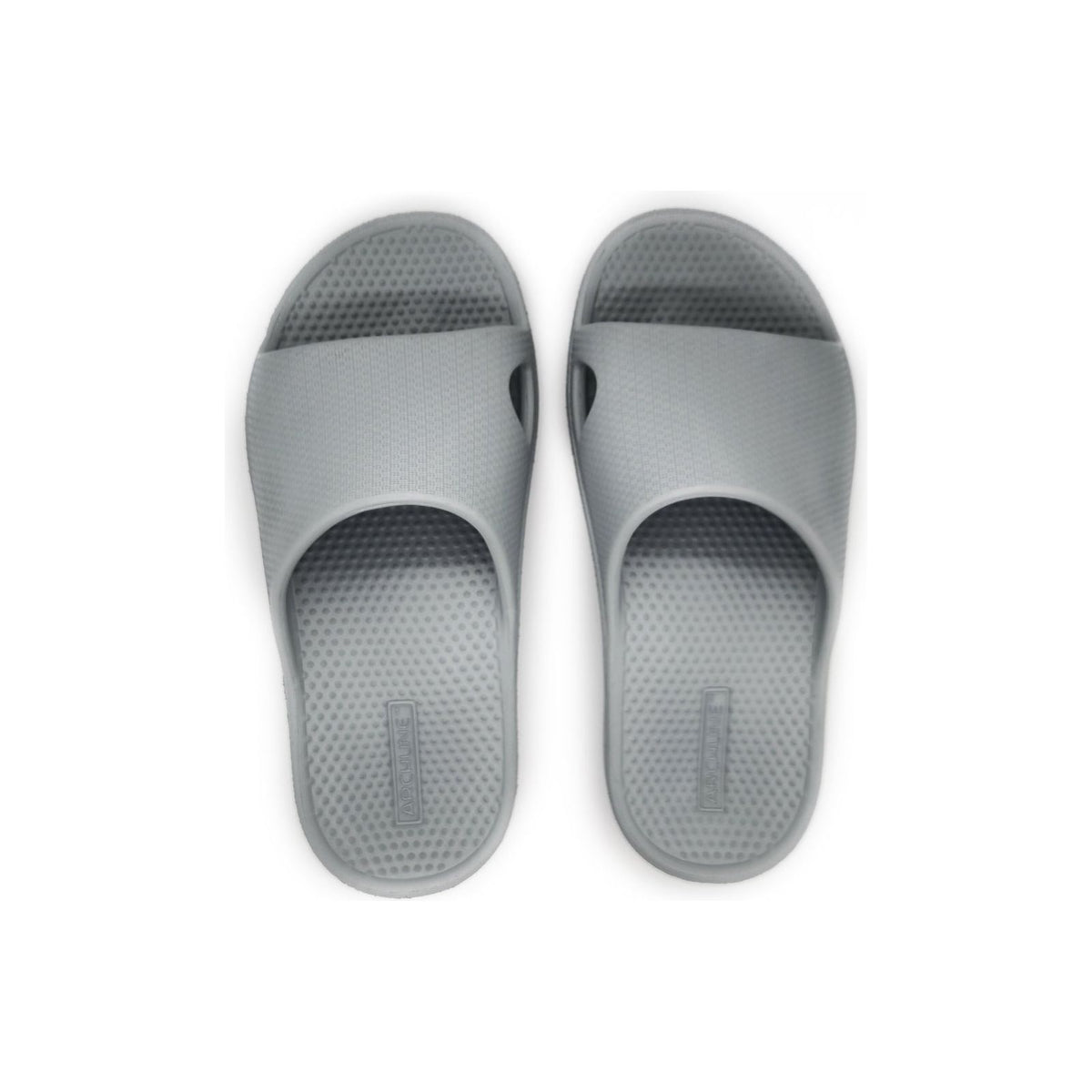 Archline Rebound Orthotic Slides Flip Flop Thongs Slip On Arch Support - Stone Grey - Euro 38