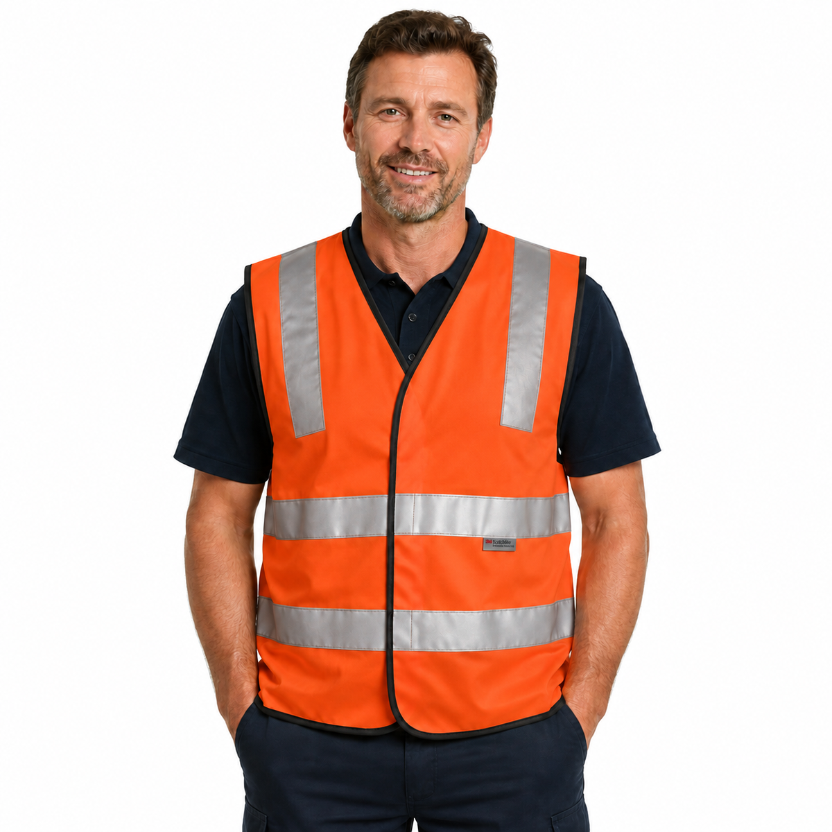 3M Reflective Tape Hi Vis Safety VEST Workwear Night & Day Use Safety Visibility - Orange