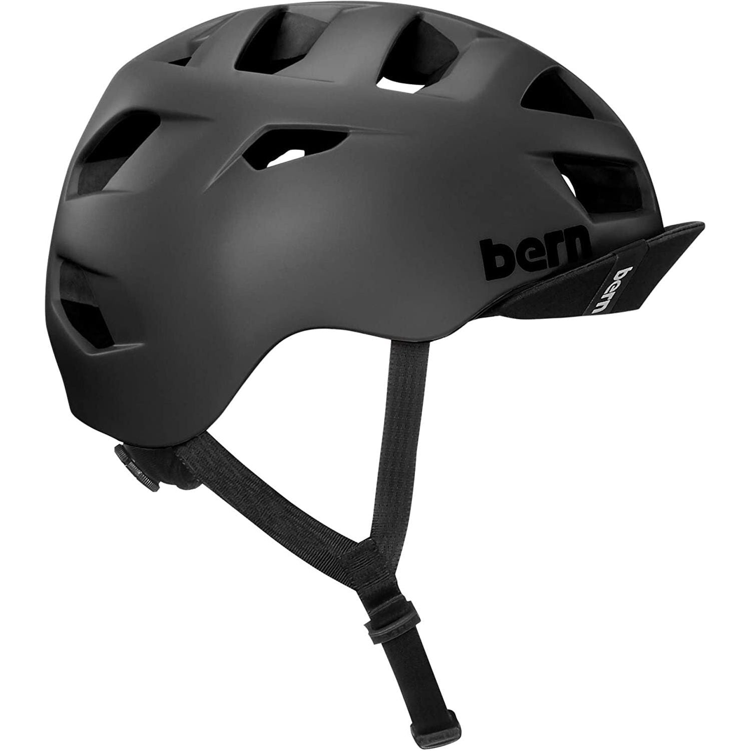 Bern Mens Allston Cycling Bike Helmet w/ Flip Visor - Matte Black - L/XL