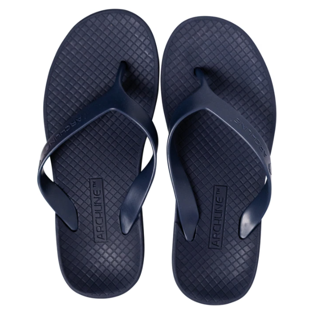 ARCHLINE Flip Flops Orthotic Thongs Arch Support Shoes Footwear - Navy - EUR 41
